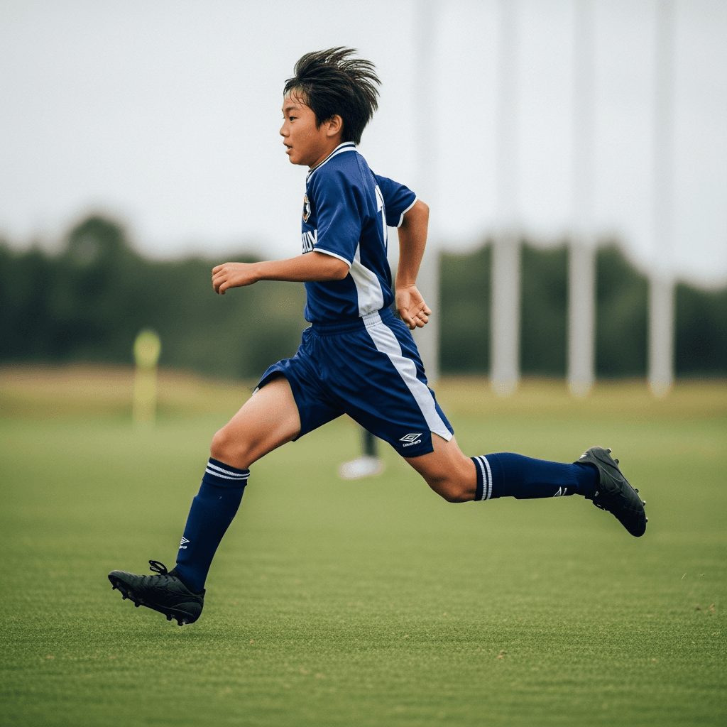 スプリントする選手の脚